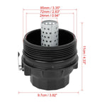 Black Oil Filter Cap Cover 15650-38020 for Toyota 4Runner FJ Tundra (2003–2023)