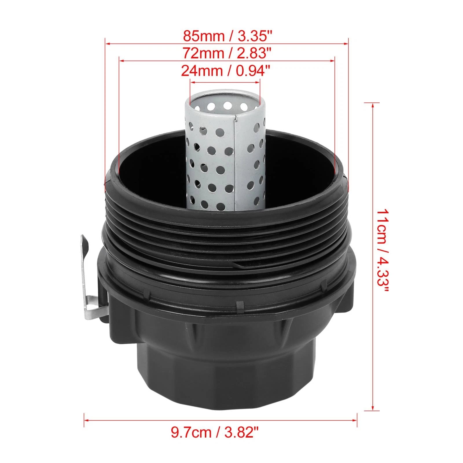 Black Oil Filter Cap Cover 15650-38020 for Toyota 4Runner FJ Tundra (2003–2023)
