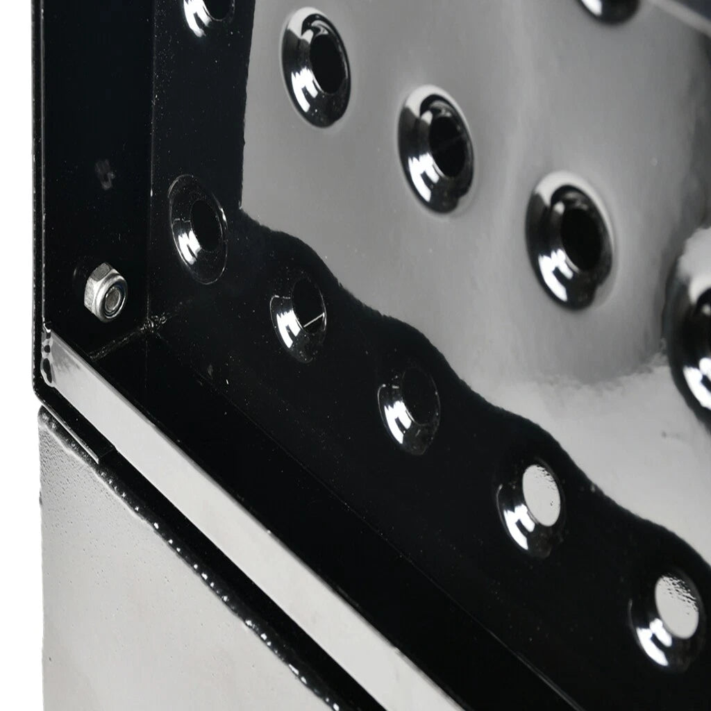 Black Aluminum Tool Box with Saddle Step for Semi Truck (28"x25"x18")