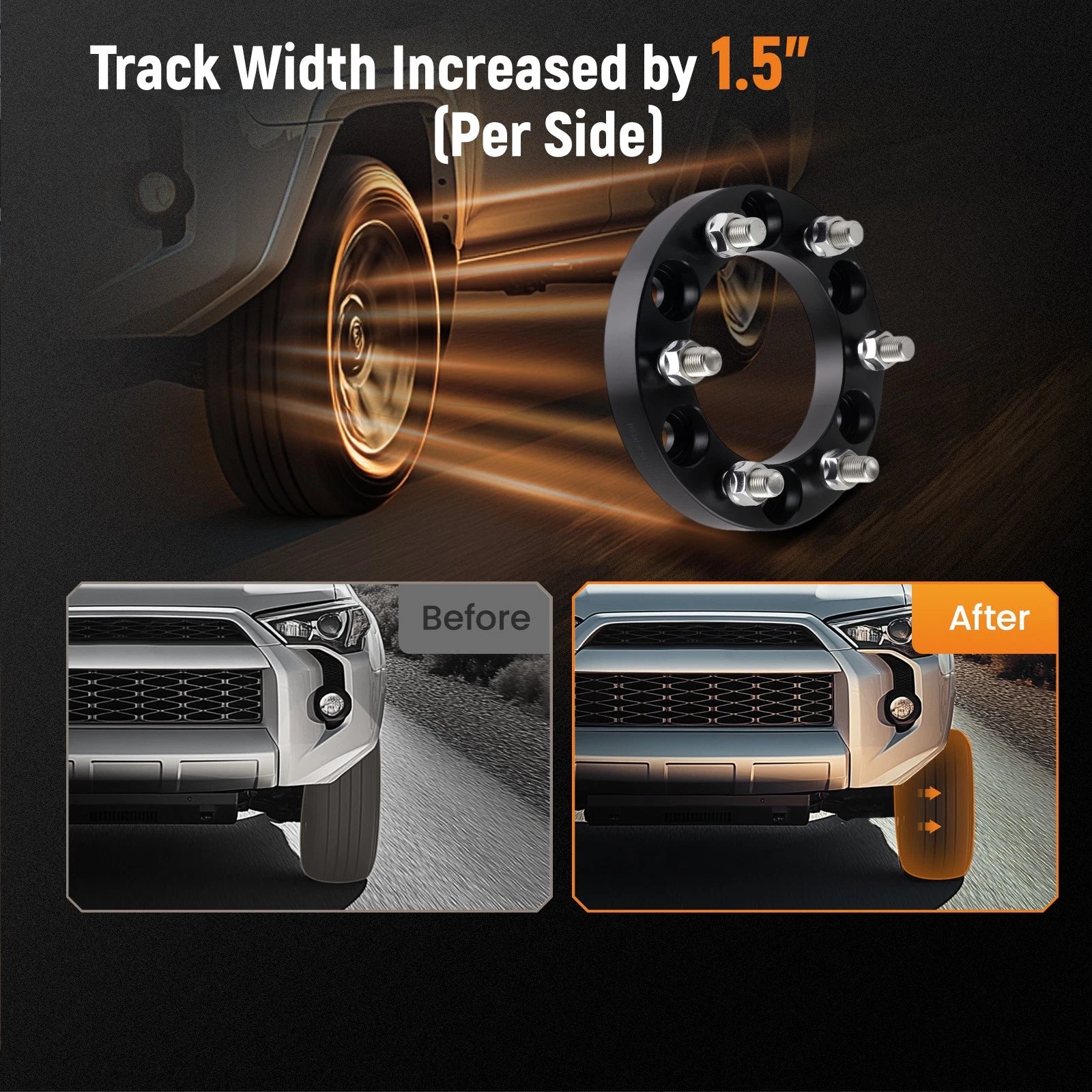 4X 25mm Wheel Spacers for Chevy Silverado 1500 GMC Sierra (2007–2023) 6x5.5 M14x1.5 108mm