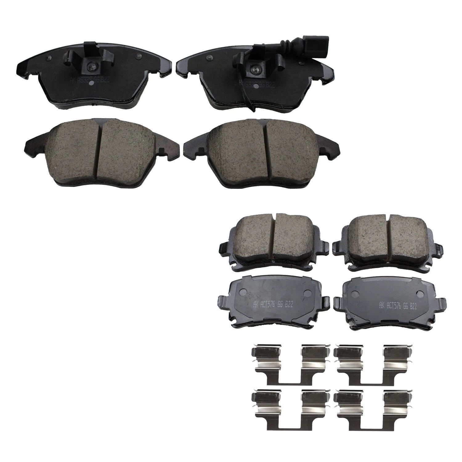 Set of 4 Akebono Euro Ceramic Brake Pads for Audi TT Quattro VW GTI Jetta
