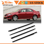 Set of 4 Window Weatherstrip Seals for Toyota Corolla (2009–2012)