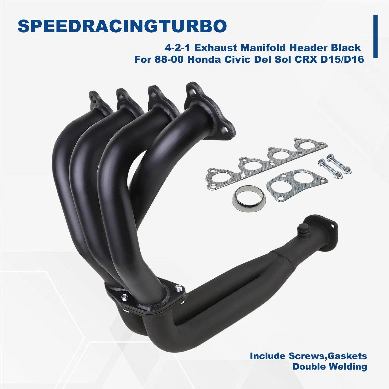 4-2-1 Exhaust Manifold Header for Honda Civic Del Sol CRX (1988–2000) D15/D16