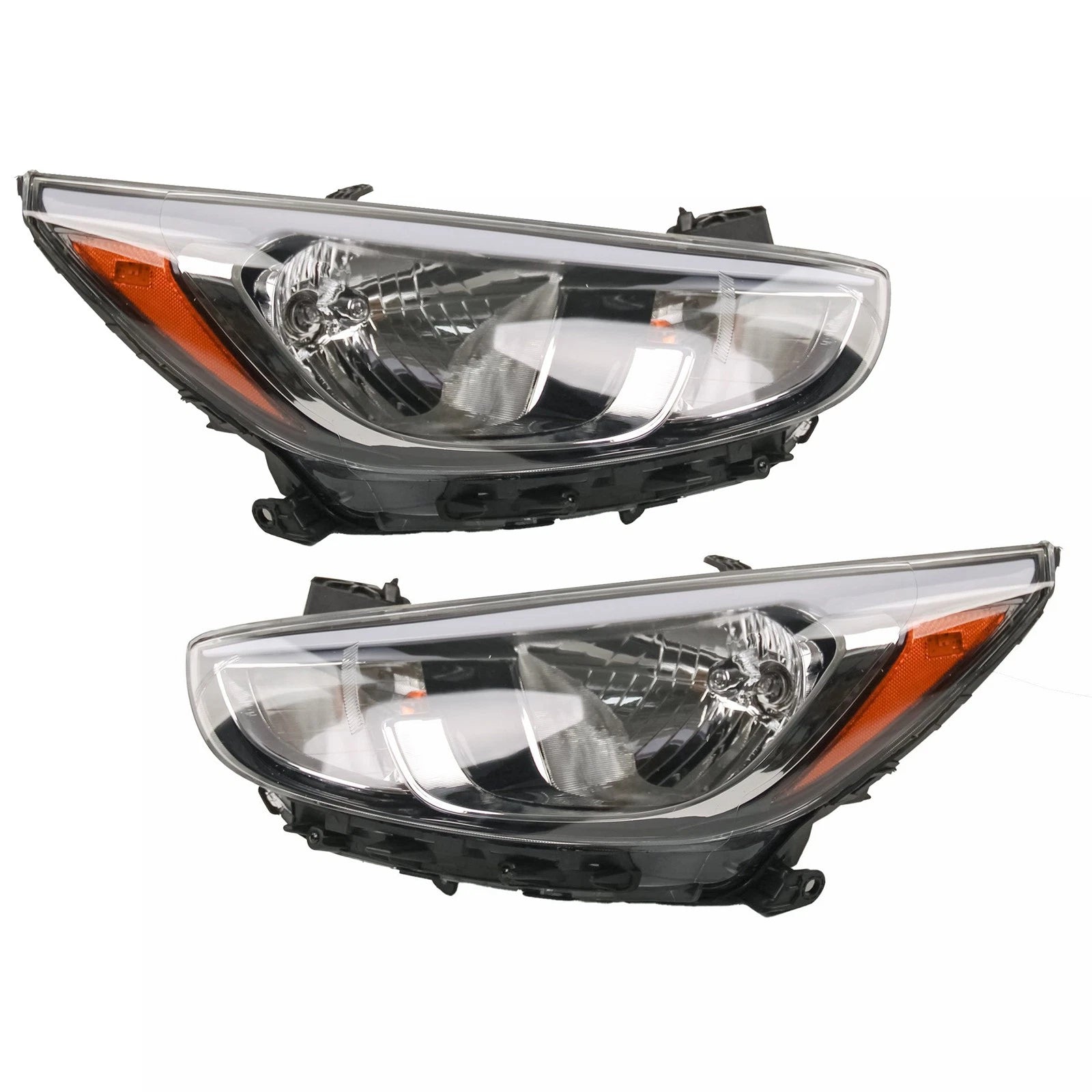 Set of 2 Headlamp Assemblies for Hyundai Accent (2015-2017)