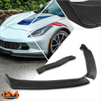 ST-Style Matte Black Front Bumper Body Kit Spoiler Lip for Chevy Corvette (2014–2019)