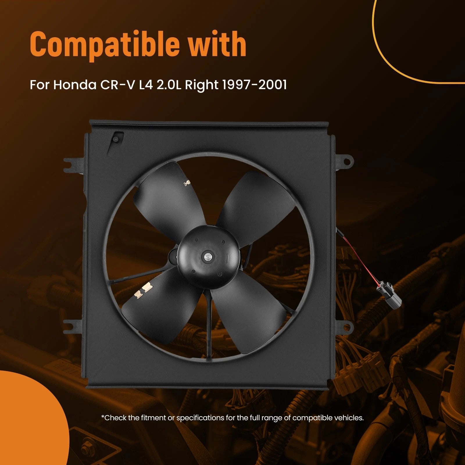 Engine Cooling Fan Right Side for Honda CR-V 2.0L (1997–2001) 620-230