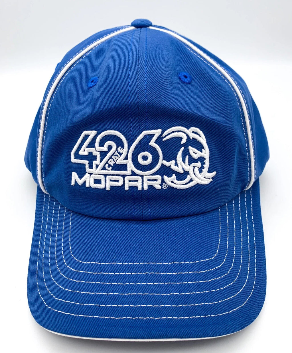Licensed Hellcat Hemi Mopar Hat Blue with White Stitching for Dodge (2015–2021)