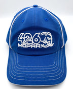 Licensed Hellcat Hemi Mopar Hat Blue with White Stitching for Dodge (2015–2021)
