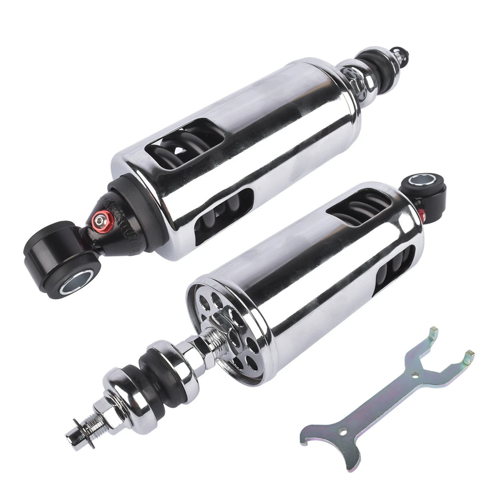 2X Adjustable Chrome Rear Suspension Shocks for Harley Softail (2000-2017)