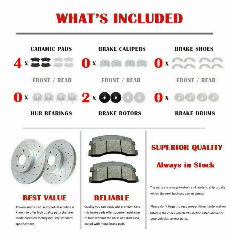Front Rotors & Brake Pads Kit for Dodge Challenger Charger (RWD V6)