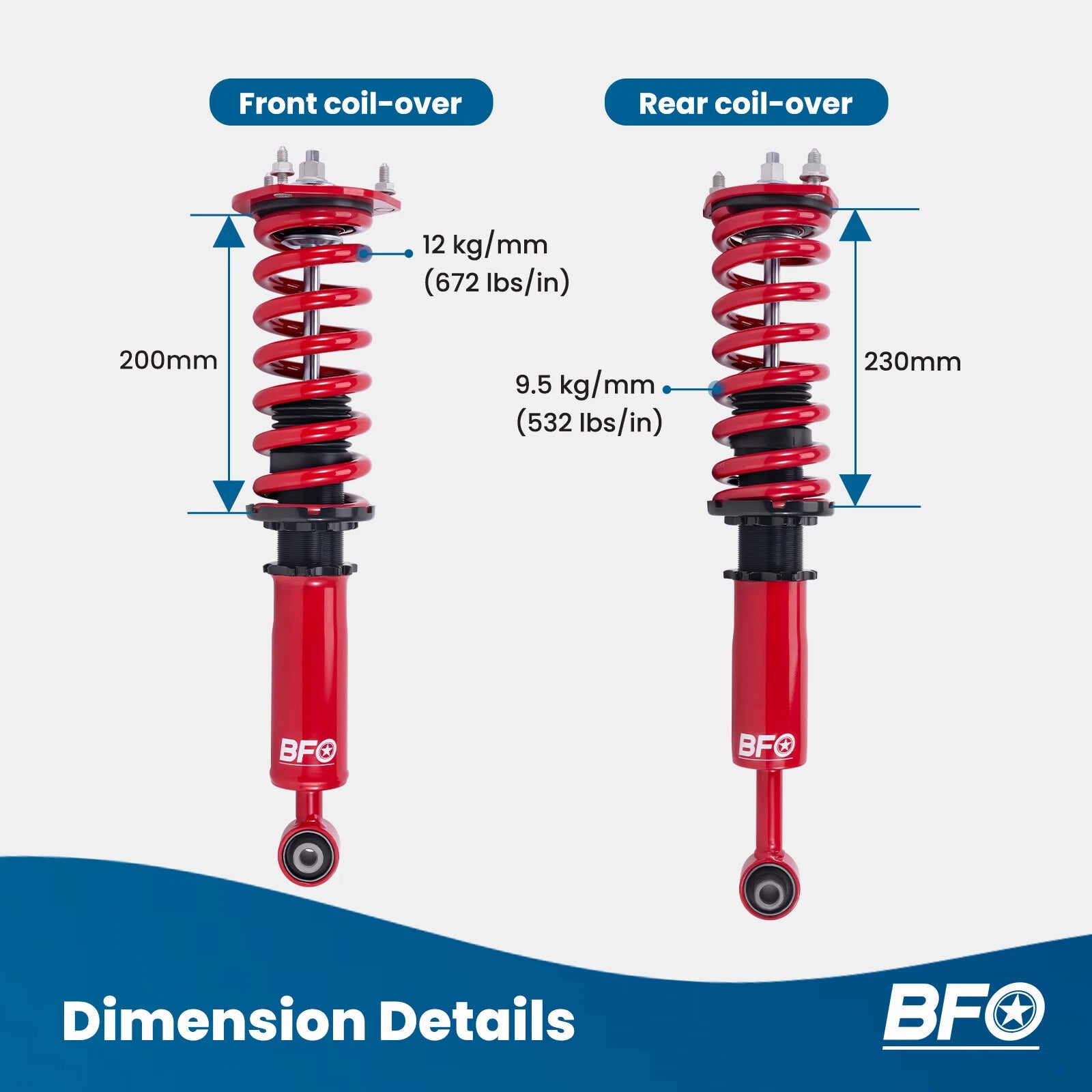 BFO Adjustable Coilover Kit for Lexus IS300 (2001–2005) IS 200 Suspension Shocks