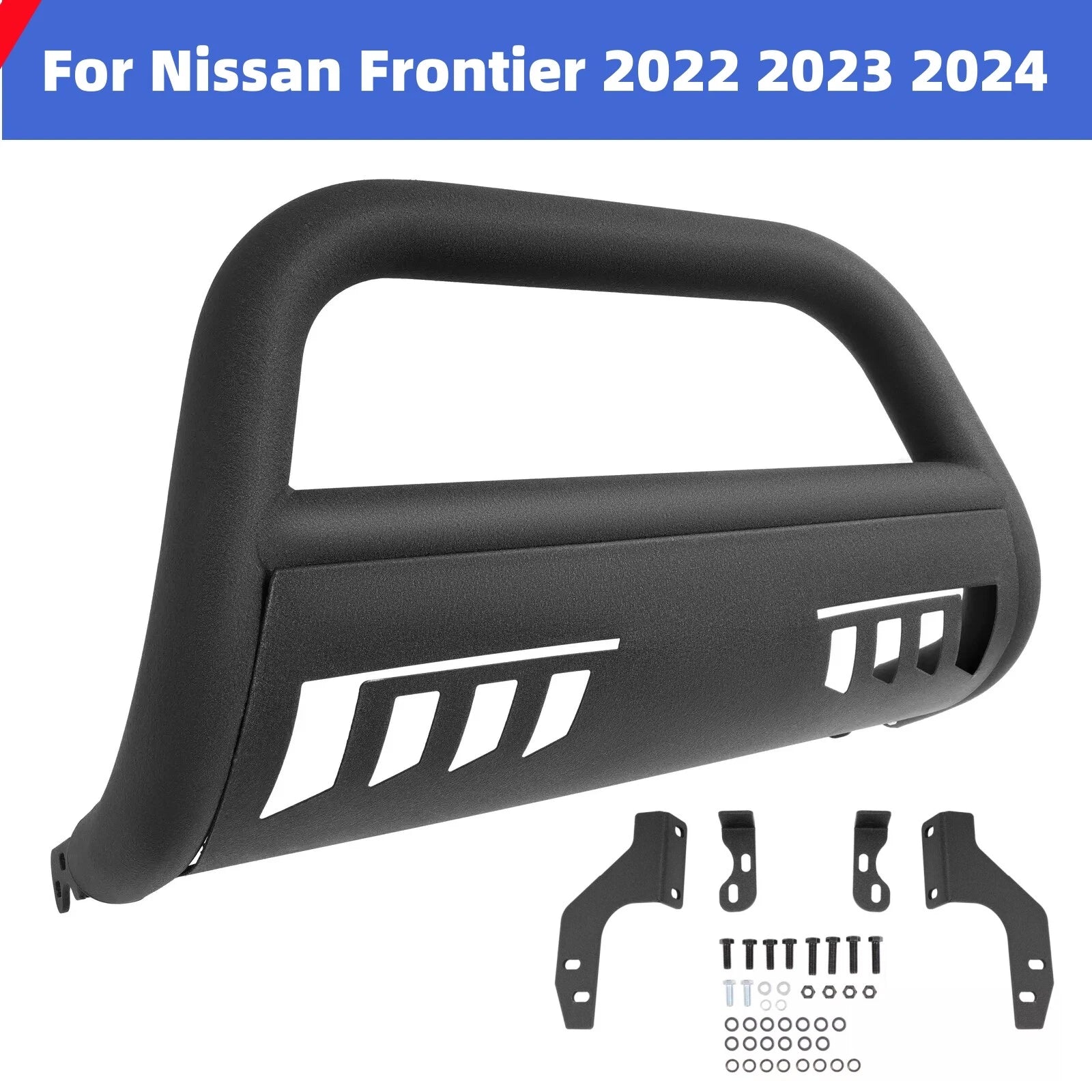 3" Bull Bar Front Bumper Grille Guard for Nissan Frontier Pickup (2022–2024)