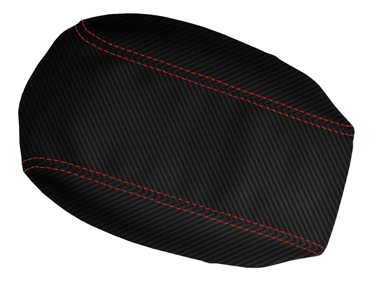 Carbon Fiber Console Lid Cover for Toyota Corolla (2014–2019) Red Stitch