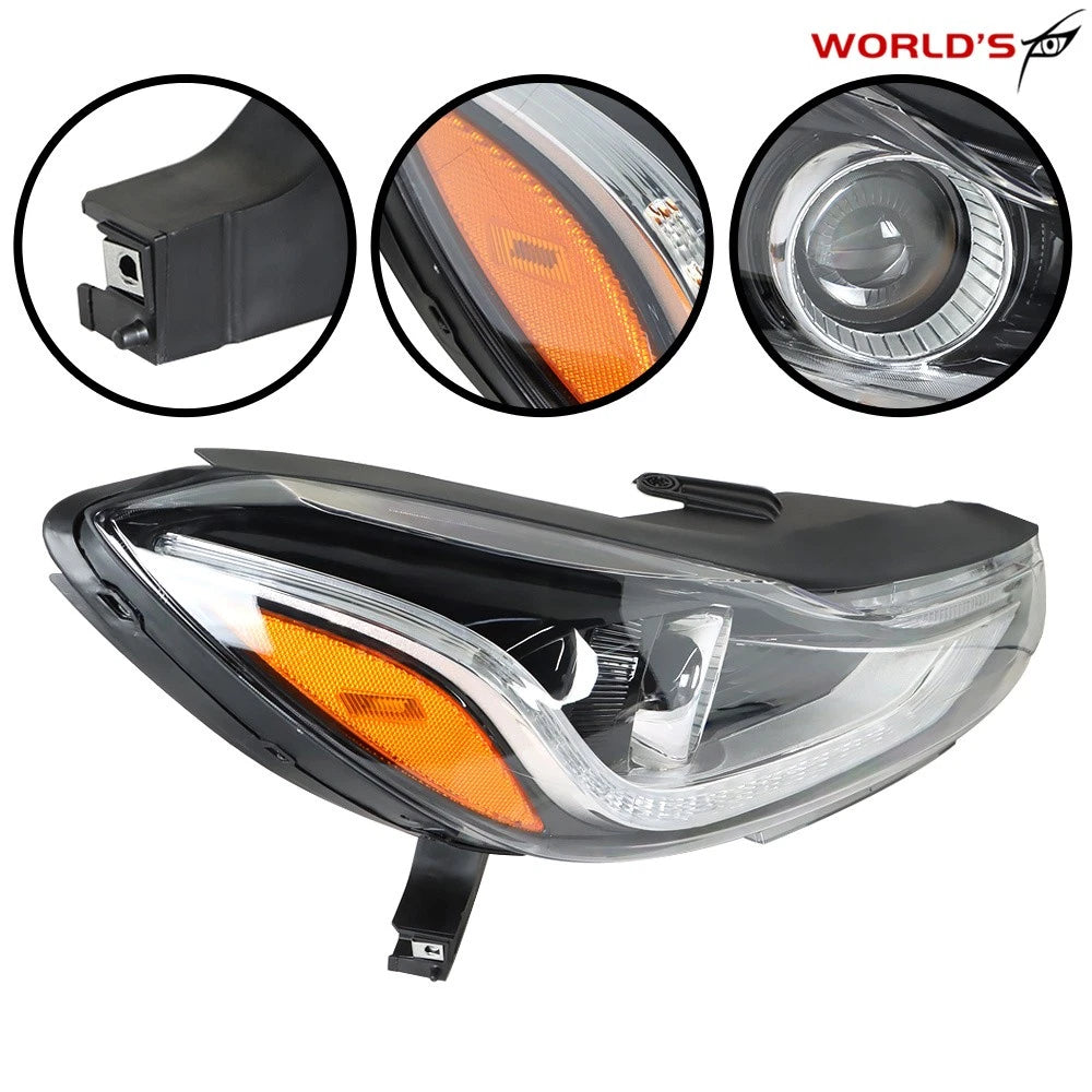 Set of 2 Projector Headlights with LED DRL for Chevy Trax (2017–2019)