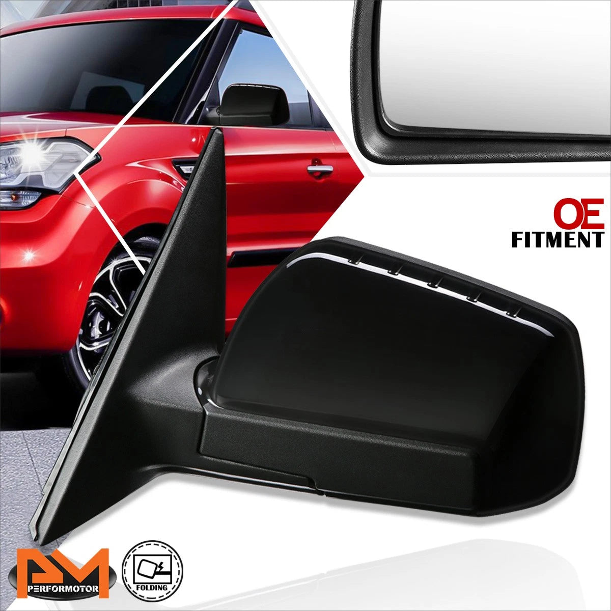 Manual Adjust Side Rear View Door Mirror Driver Left for Kia Soul (2012–2013)