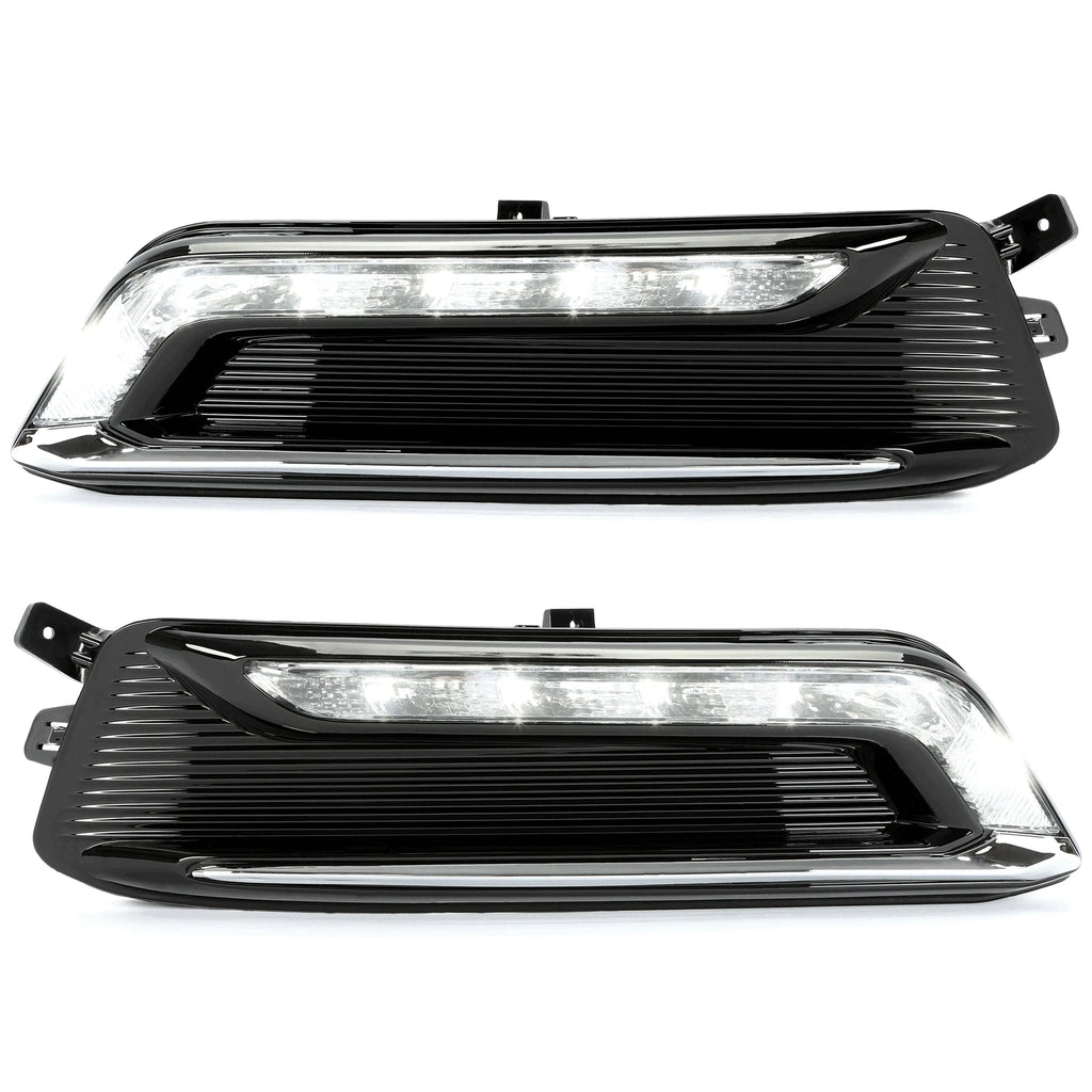Clear LED DRL Fog Lights Set for Chevy Impala (2014–2020) + Wiring + Switch