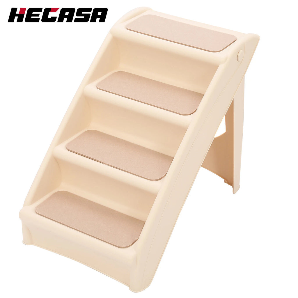 4-Step Foldable Pet Stairs for High Bed - Non-slip Ramp