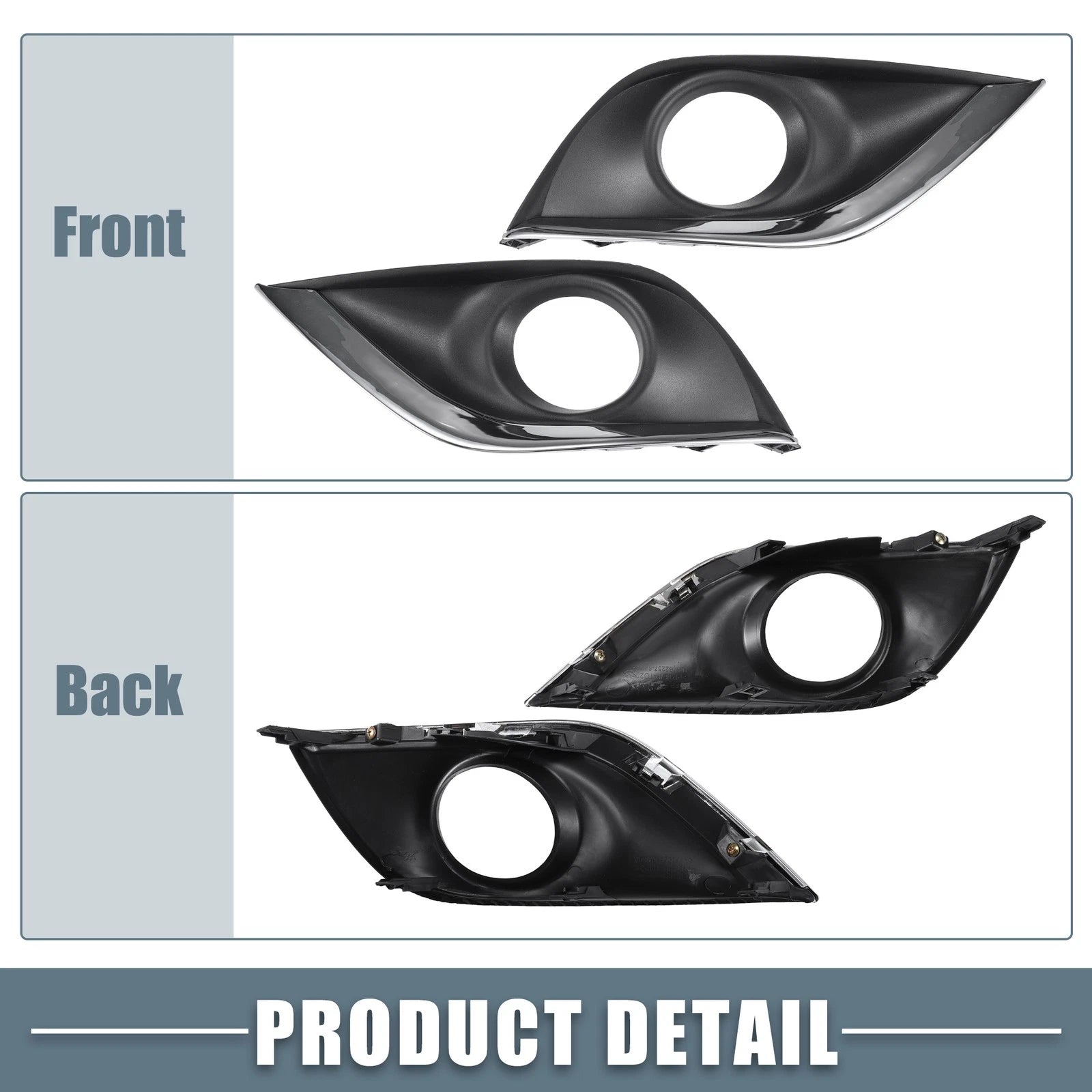 Set of 2 Fog Light Grille Cover Trim for Nissan Versa (2015–2018)