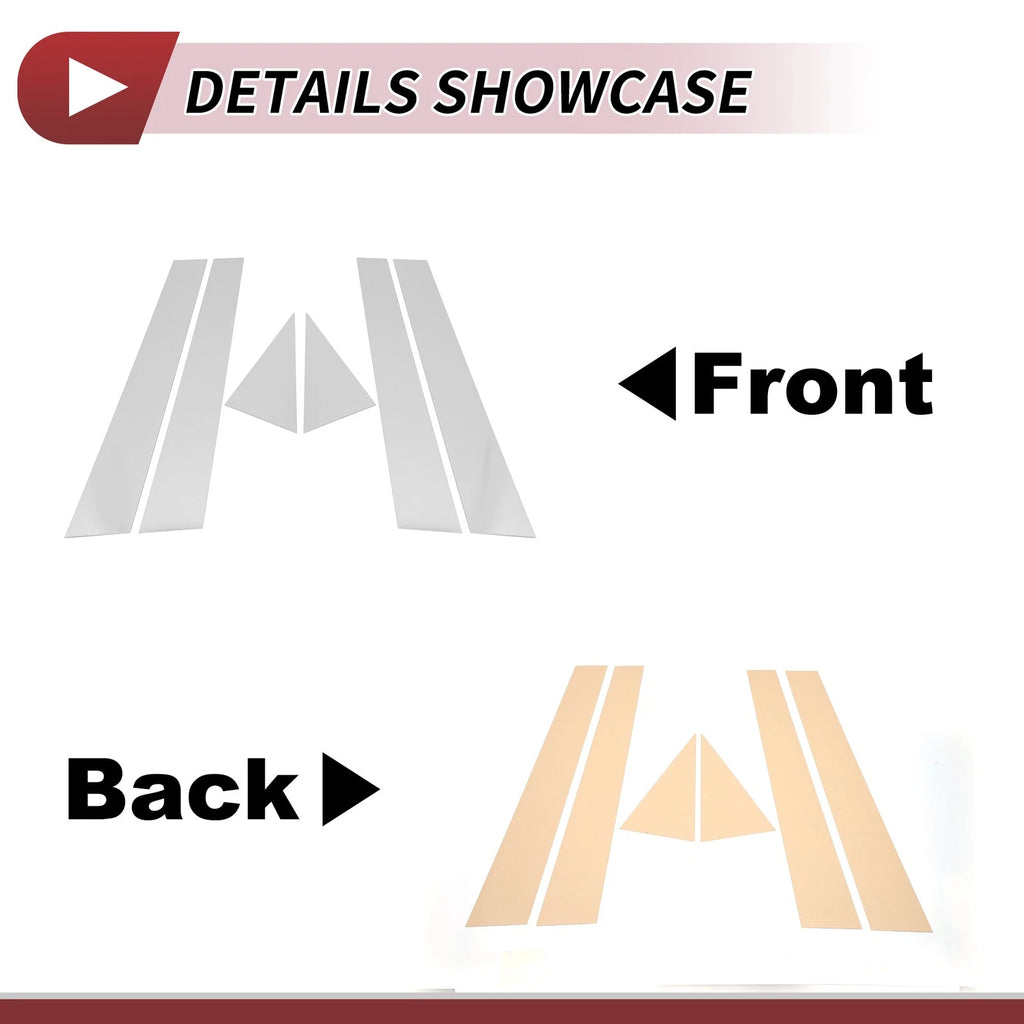 Set of 6 Door Pillar Window Trim for Audi A4/S4 (2009–2013) Chrome Silver Tone