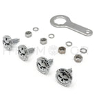Gear Skull License Plate Mount Hardware for Universal Vehicles (1/4" Chrome)
