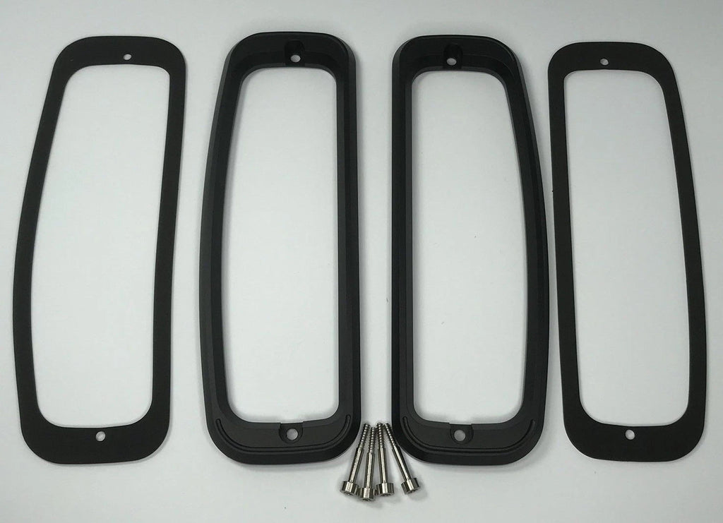 Tail Light Bezels Pair Black Aluminum Replacement for Ford Bronco (1964–1977)