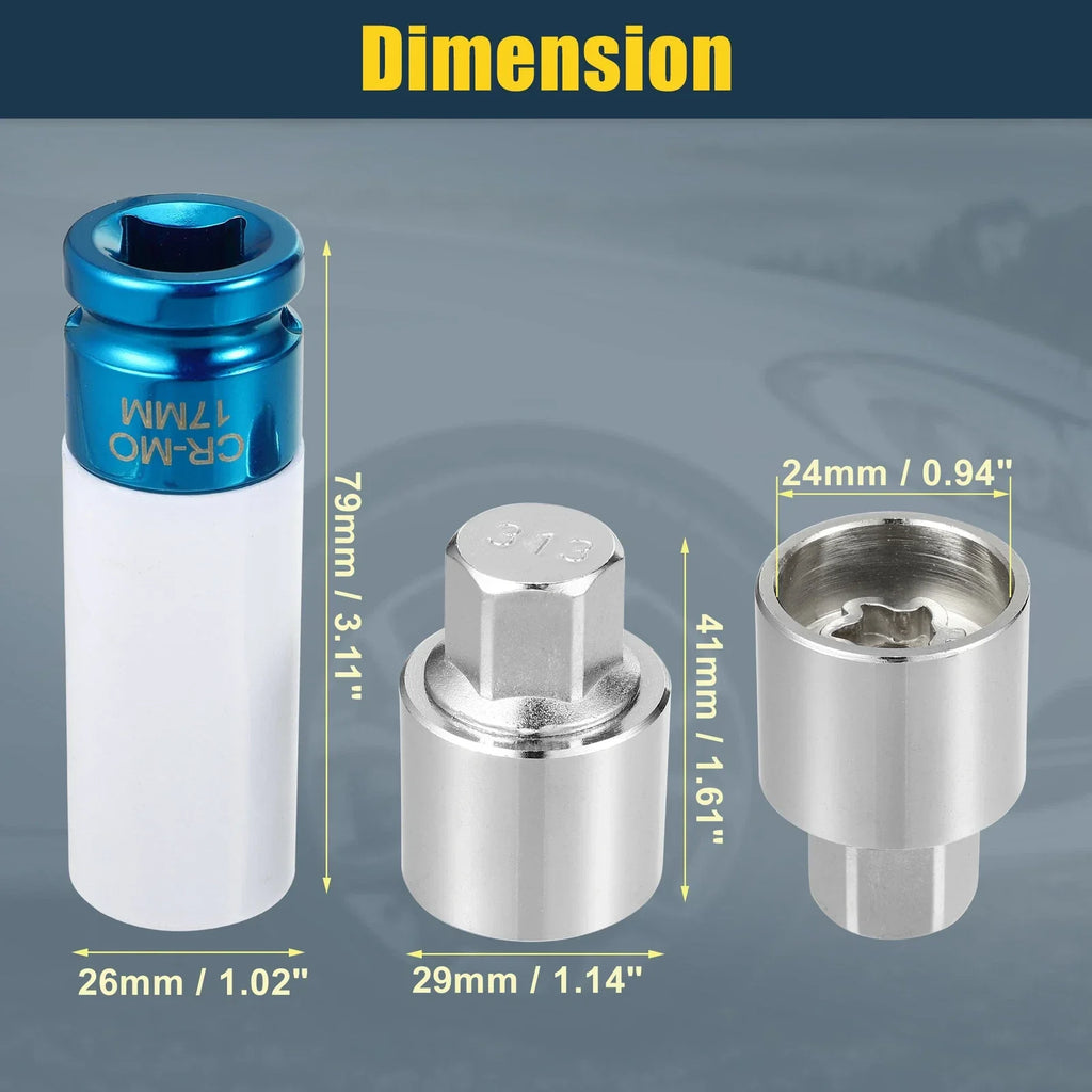 313 Wheel Lock Lug Nut Set with Protector Socket for Mercedes Benz