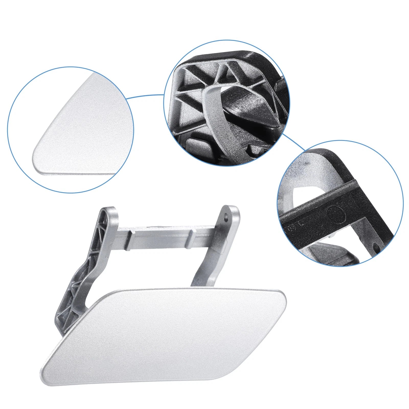 Bumper Headlight Washer Cover Set for Mercedes ML (Silver Tone)