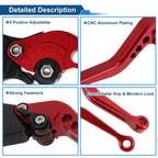 Adjustable Short Brake Clutch Levers for BMW F650GS (2008–2012) Red 1 Pair