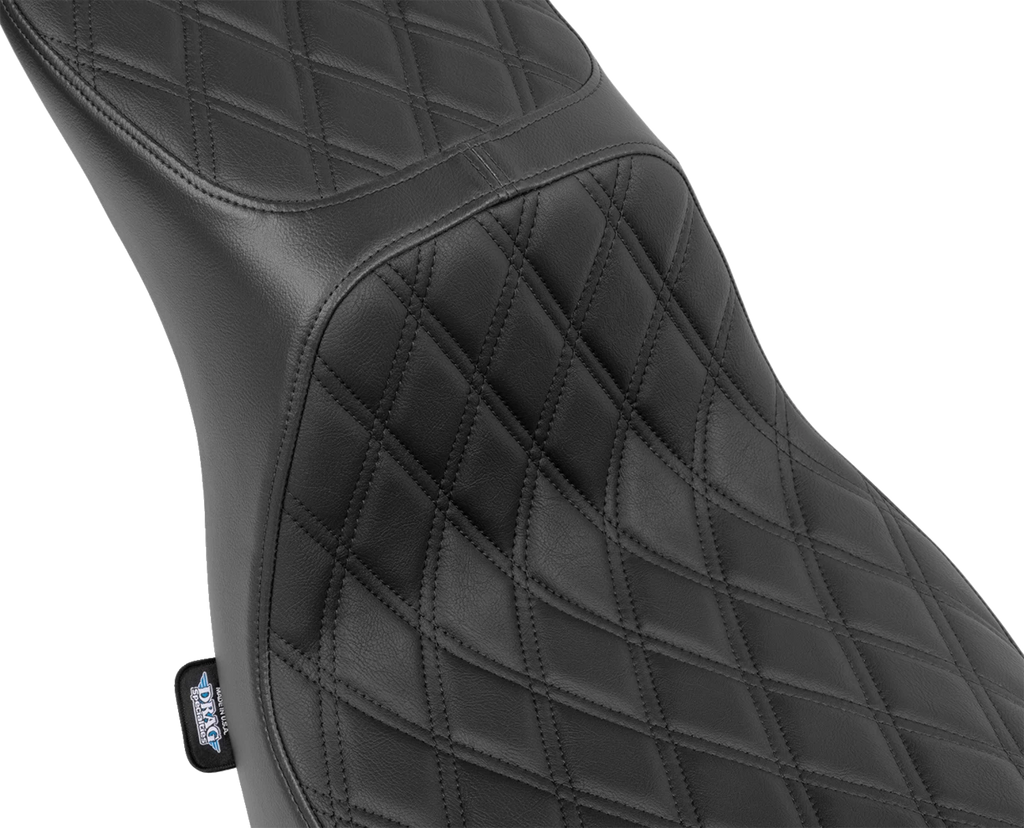 Predator 2-Up Seat for Harley Davidson (2014–2023) - Vinyl - Double Diamond - Black