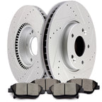 2X Front Drilled Rotors + Brake Pads for Kia Optima Hyundai Sonata (2011–2015)