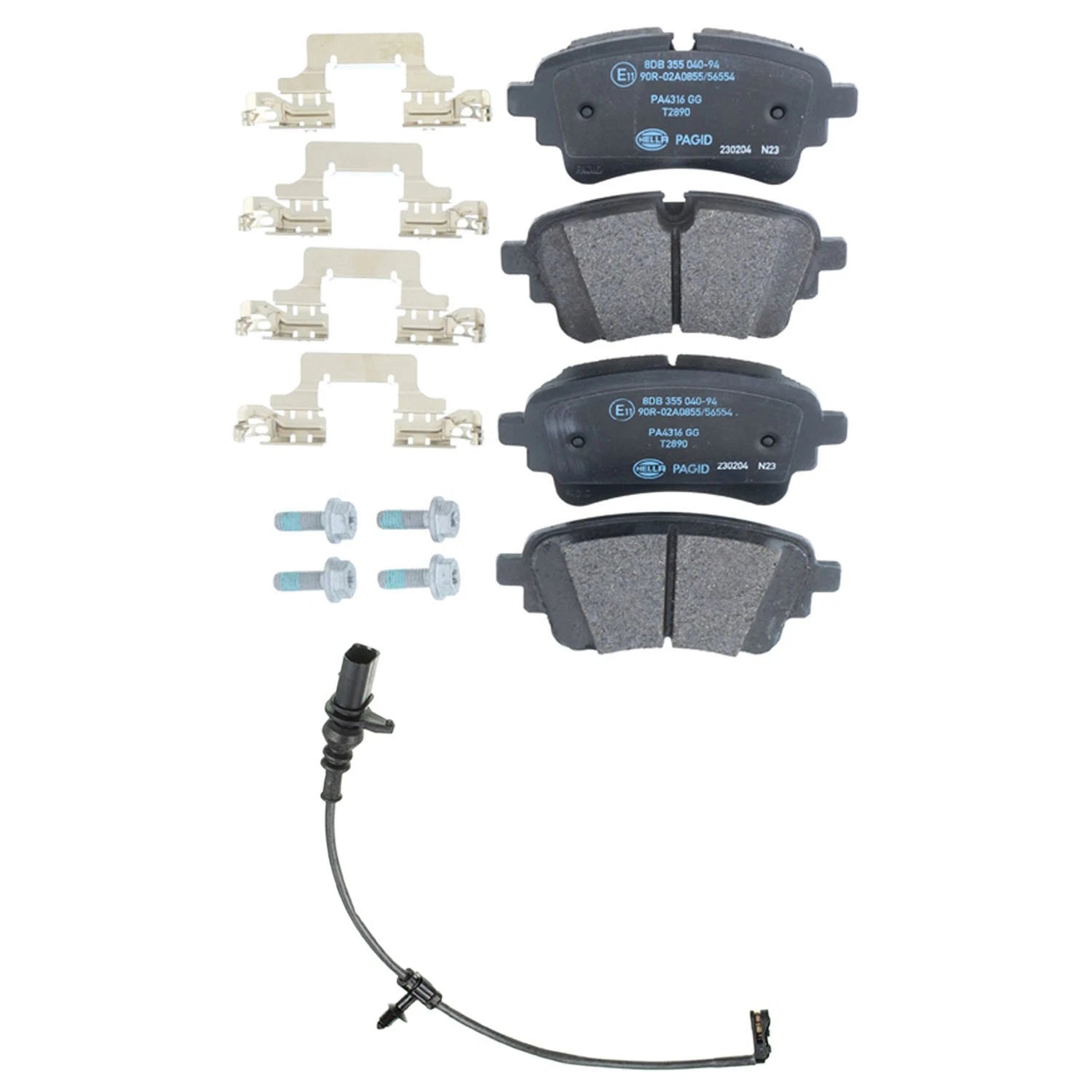 Hella Rear Low-Met Disc Brake Pad w/Sensor for Audi A4 Allroad A4 Quattro A5 Quattro