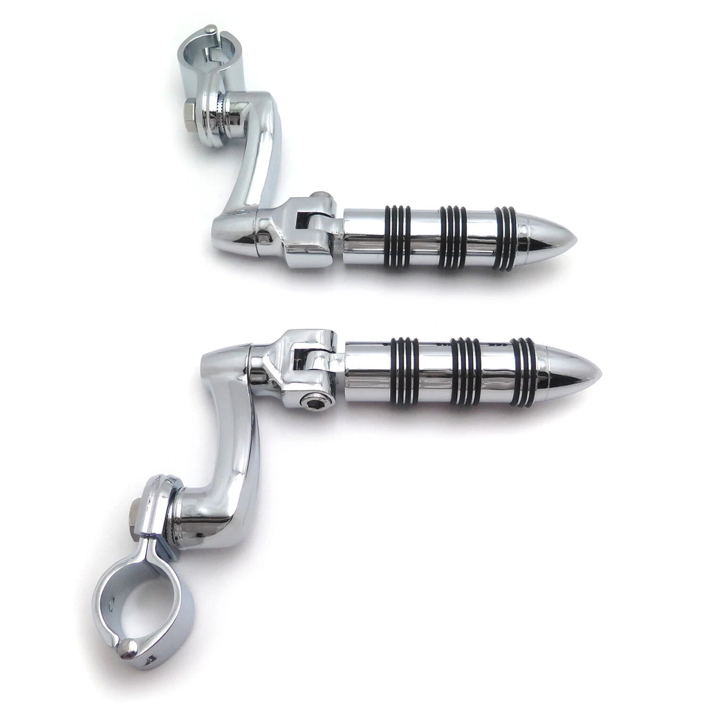Chrome 1.25" Highway O Ring Foot Pegs for Harley Touring Road King