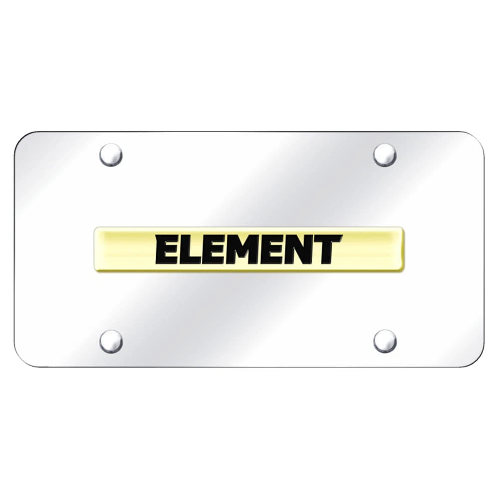 Gold Name on Chrome License Plate - Officially Licensed for Honda Element