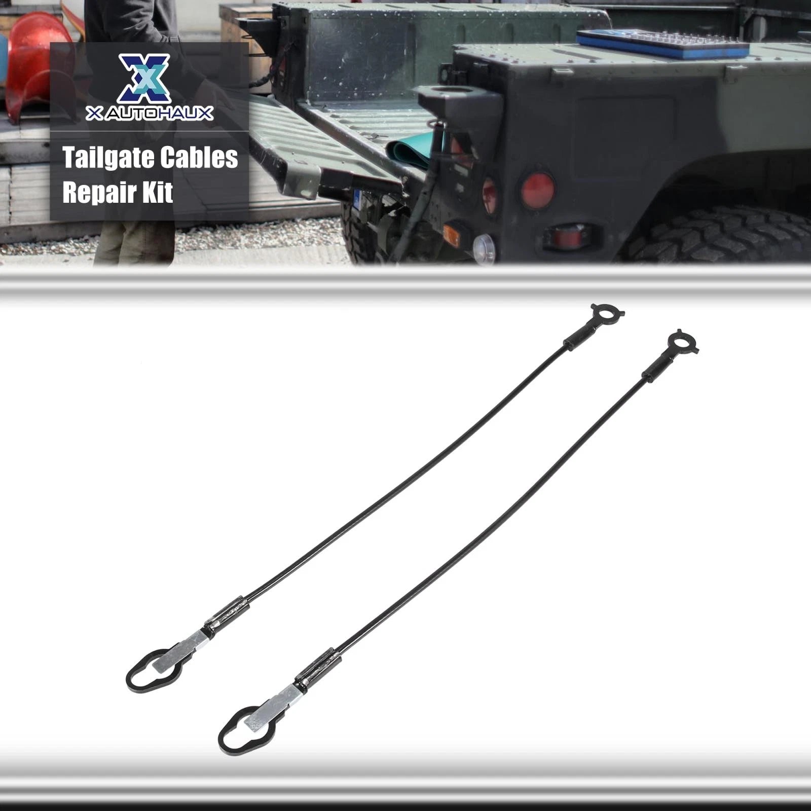Pair Rear Tailgate Cables for Ford F250 F350 F450 F550 (2003–2012)