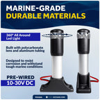 LED Boat Anchor Light for Marine Use (2NM, Fixed Base, Polycarbonate Lens)