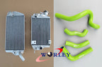 Aluminum Radiator & Green Silicone Hoses for Kawasaki KLX650 (1993-1996)