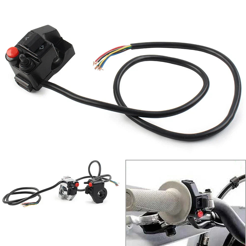 Handlebar Switch Button for Motorcycle Horn Turn Signal Fog Light Headlight BLK