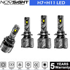 H7 + H11 Front LED Headlight Bulbs Conversion Kit 6500K Bright White