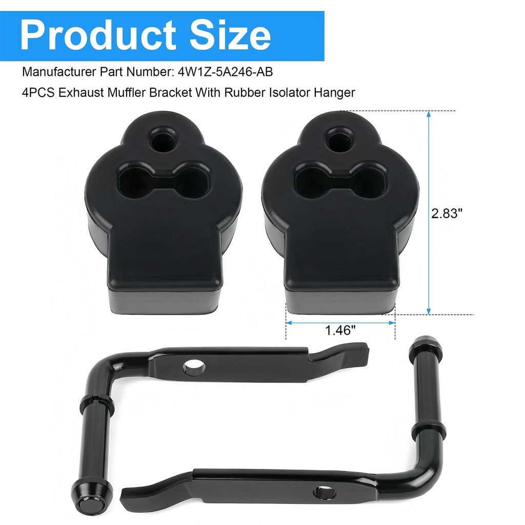 4PC Exhaust System Isolator Mounts for Ford Crown Victoria (2003–2011)