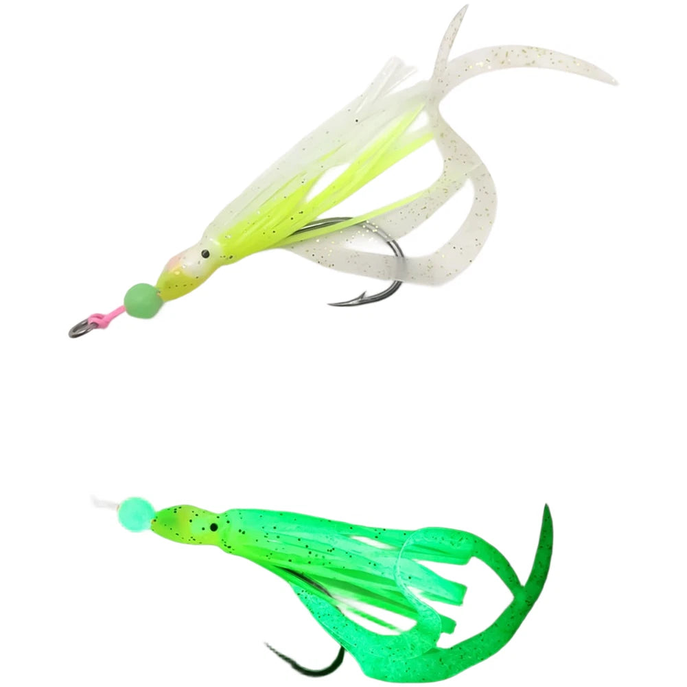 Squid Hook Glow in Dark with Offset Bend Shank (1.8cm Opening Width)