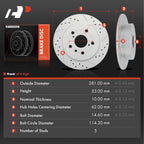 Rear Side Drilled Brake Rotors for Toyota Camry (2018–2023)