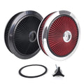14" x 3" Black Chrome Round Air Cleaner for Carb Neck 5-1/8"