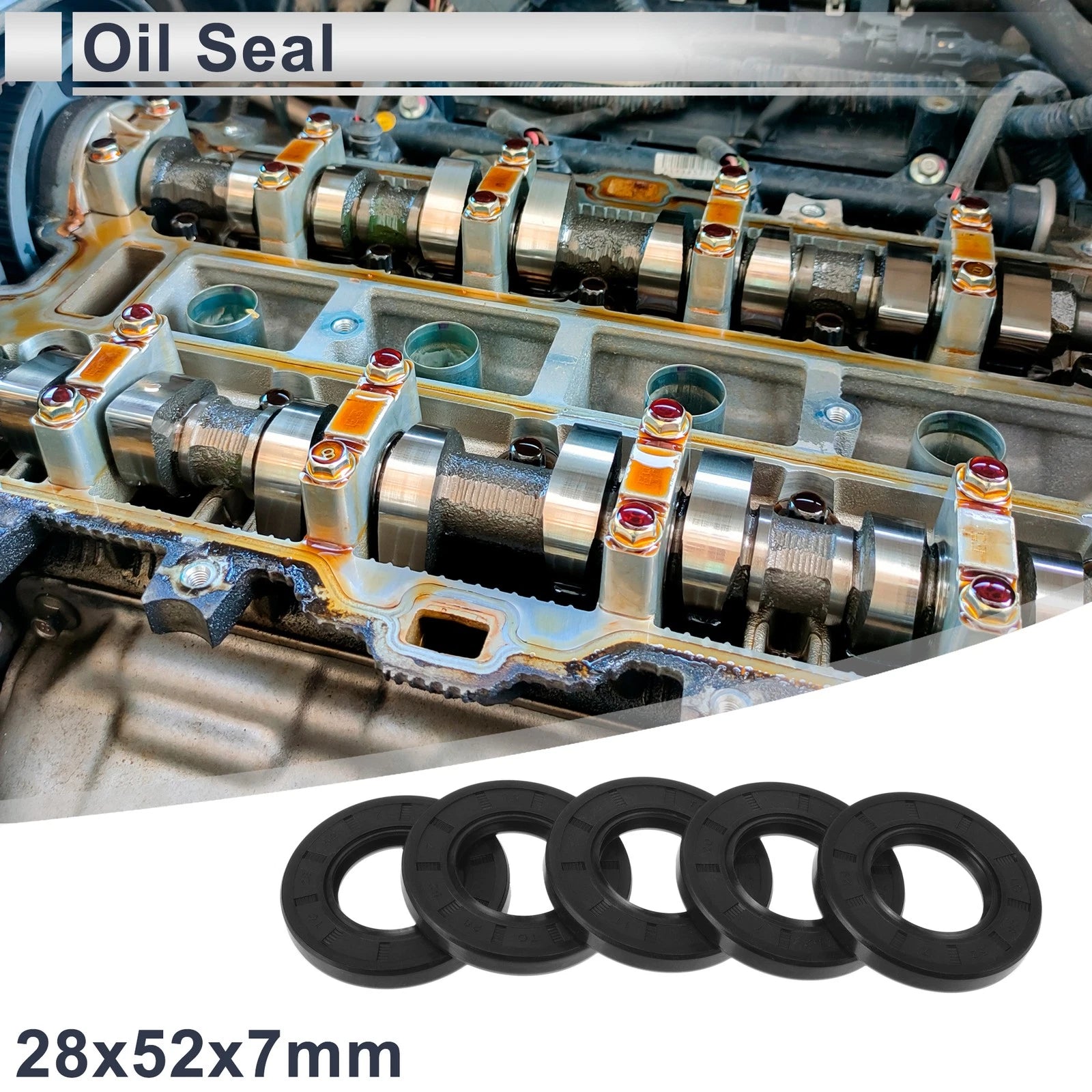 Set of 5 Oil Seal Rotary Shaft Seal TC Ring 28x52x7mm Nitrile Rubber