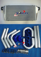 600x300x76mm Front Mount Intercooler + 3" Aluminum Piping + Hose for Car Model