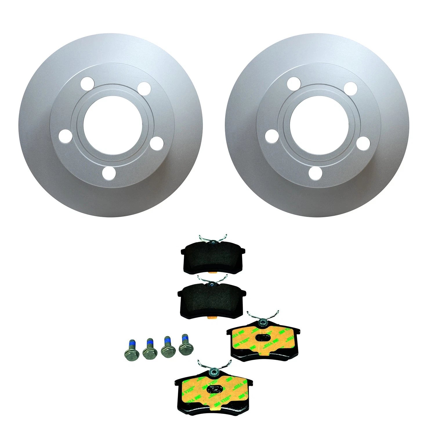 Set of 2 Hella Rear Rotors Low-Met Disc Brake Pad Kit for A6 Base (2002–2004)