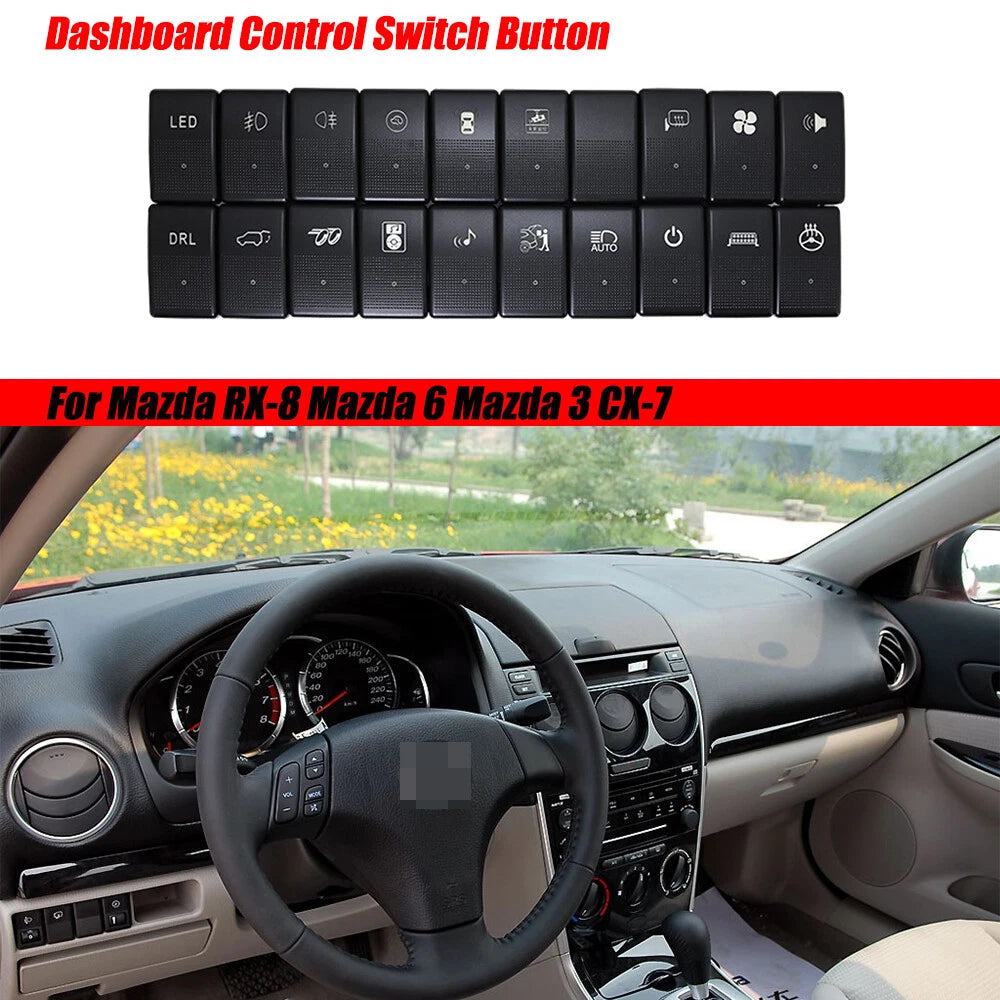 1X Green LED Control Switch Button for Mazda RX8 (2004–2008) BT50 (2011–2020)