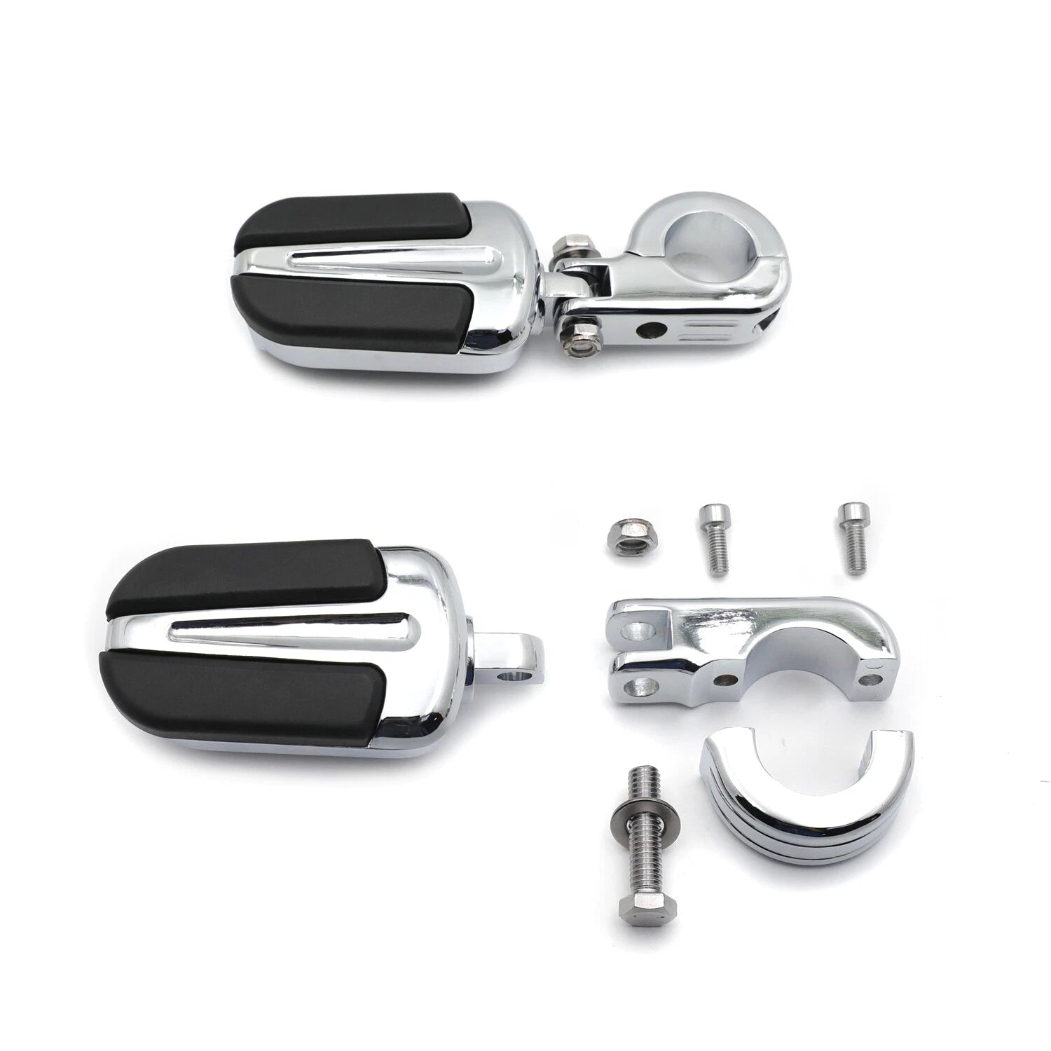 1 P-Clamp Chrome Slipstream Footpeg for Yamaha Road Star Warrior (2002–2009)