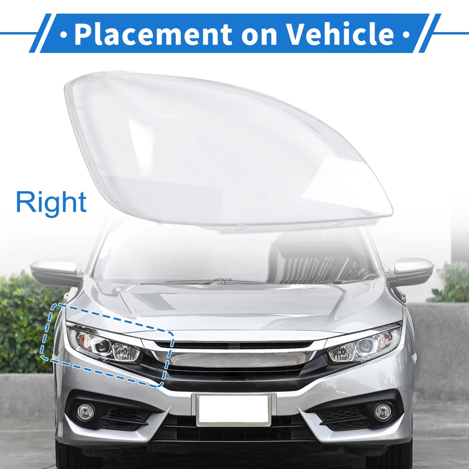 Headlight Lens Cover for Kia Rio (2005–2012) PC Clear