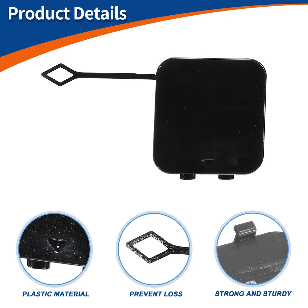 Rear Car Bumper Tow Hook Cover for BMW 530i 530e 540i M5 (2017–2023) No. 51127475589 Black