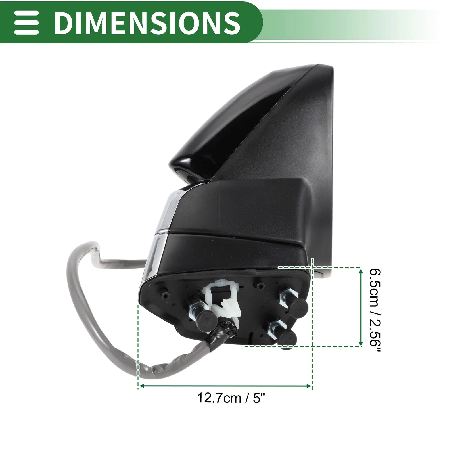Right Side Door Mirror for Lexus NX200t (2015–2017) Manual Folding Gloss Black